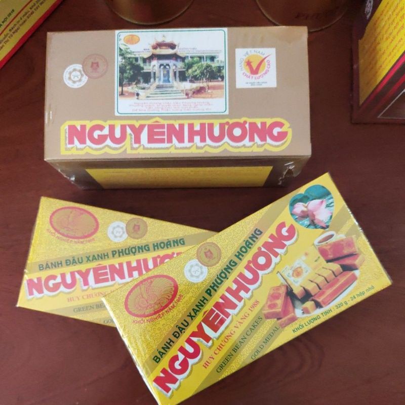 Bánh Đậu Xanh Nguyên Hương Hộp 2 Phong 320g Xuân Tân Sửu 2021