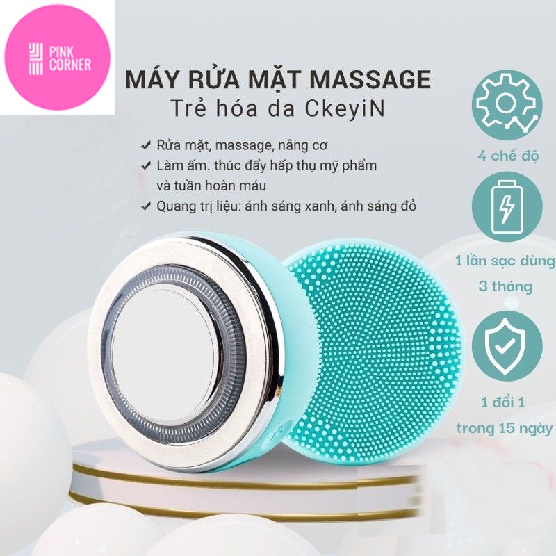 Máy Rửa Mặt Massage, Nâng Cơ, Trẻ Hóa Da, Đẩy Tinh Chất - Có Đèn Led.