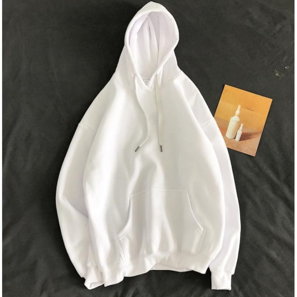 Áo Hoodie nam nữ trắng đen trơn vãi nỉ bông cao cấp unisex dáng rộng đẹp không quá dày THE-QUALITY HD101 | BigBuy360 - bigbuy360.vn