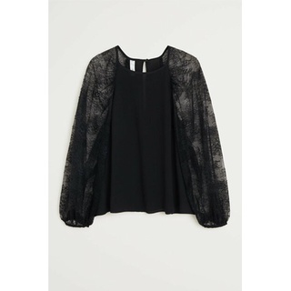 Áo nữ MANGO Lace Sleeve Blouse / ren
