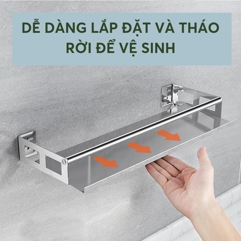 Kệ Gia Vị Inox 304 Dán Tường(Không Phải Khoan Tường),Giá Để Gia Vị Đa Năng Dễ Dàng Lắp Đặt Và Sử Dụng