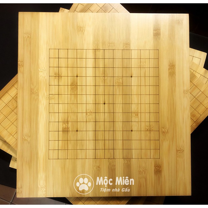 Bàn cờ vây caro gỗ tre 2 mặt 19x19 và 13x13 dày 2cm