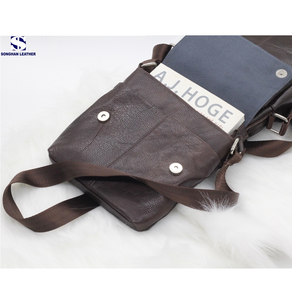 Túi Nam Đeo Chéo Mini Da Bò Cao Cấp Songhan Leather BM03,Túi Nam Vuông Thời Trang,Bảo Hành 12 Tháng