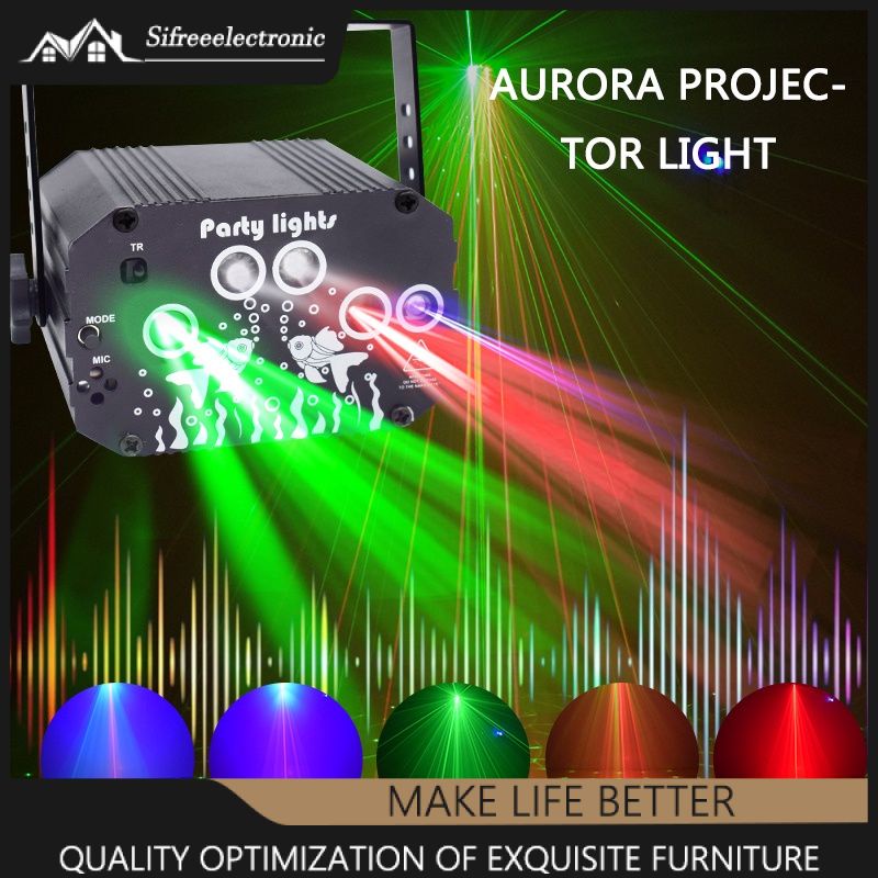 Đèn chiếu sân khấu tạo hiệu ứng ánh sáng RGB điều khiển bằng giọng nói tiện dụng