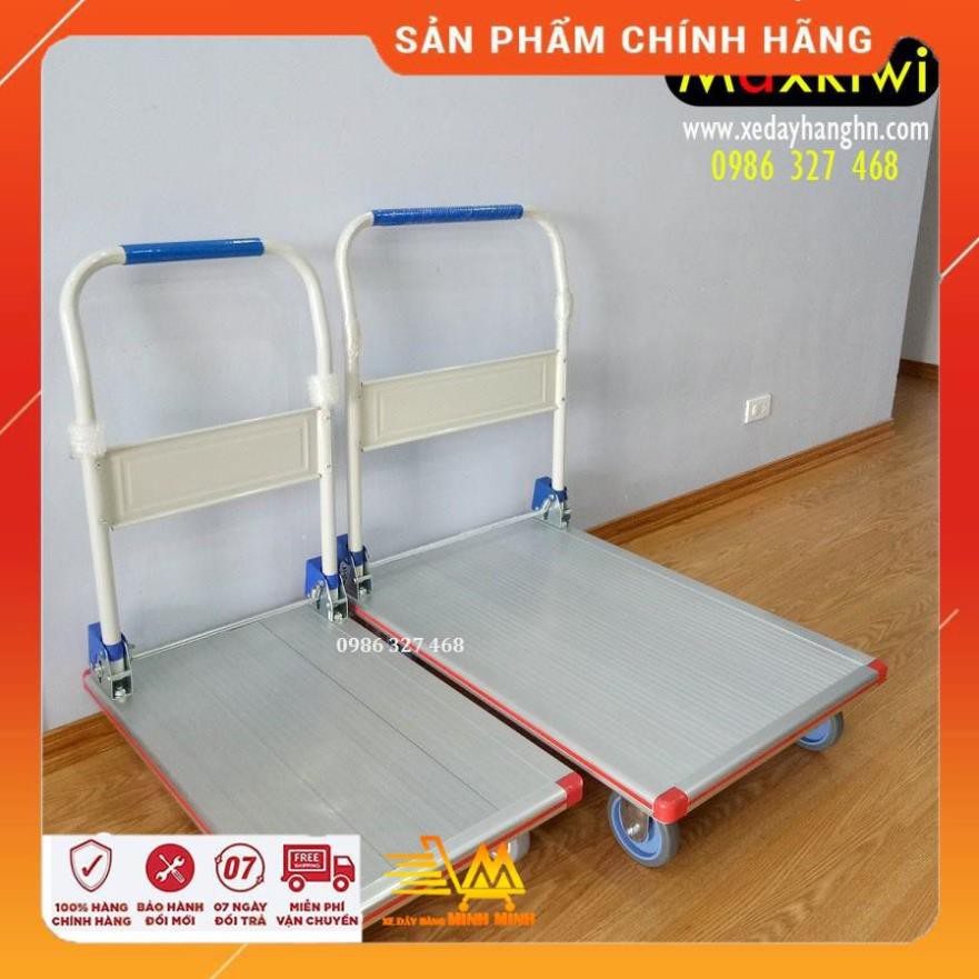 [FreeShip - Hàng Cao Cấp] Xe Kéo Hàng, Xe Đẩy Bán Hàng 4 Bánh Maxkiwi PT87- 300kg Siêu Bền, Sàn Aluminium Chống Gỉ