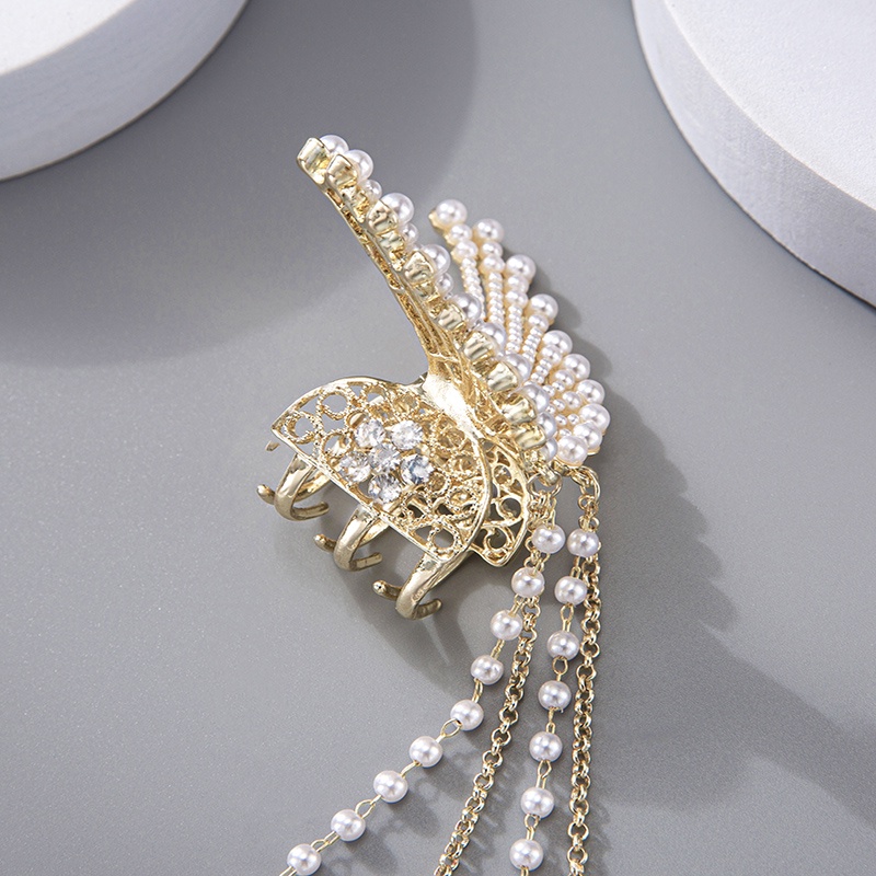 Kẹp Tóc Hình Bướm Đính Ngọc Trai Giả Bằng Kim Loại Kích Thước Nhỏ Cho Nữ