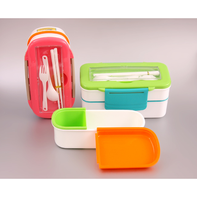 Hộp Cơm Văn Phòng 2 Tầng Muỗng Nĩa Tashing Plastic - BX2192