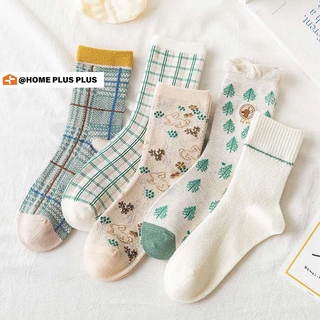 Set 2 Đôi Tất Cotton Thoáng Khí Kiểu Dáng Dễ Thương