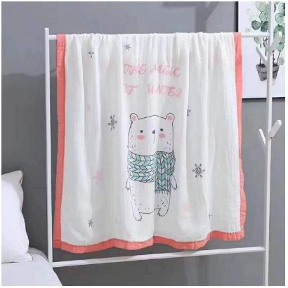 mềm đắp sợi tre 4 lớp BO VIỀN dùng được 4 mùa HQKids Mã 1275