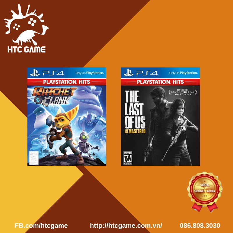 Combo đĩa game: The Last of Us Remastered + Ratchet &amp; Clank game PS4