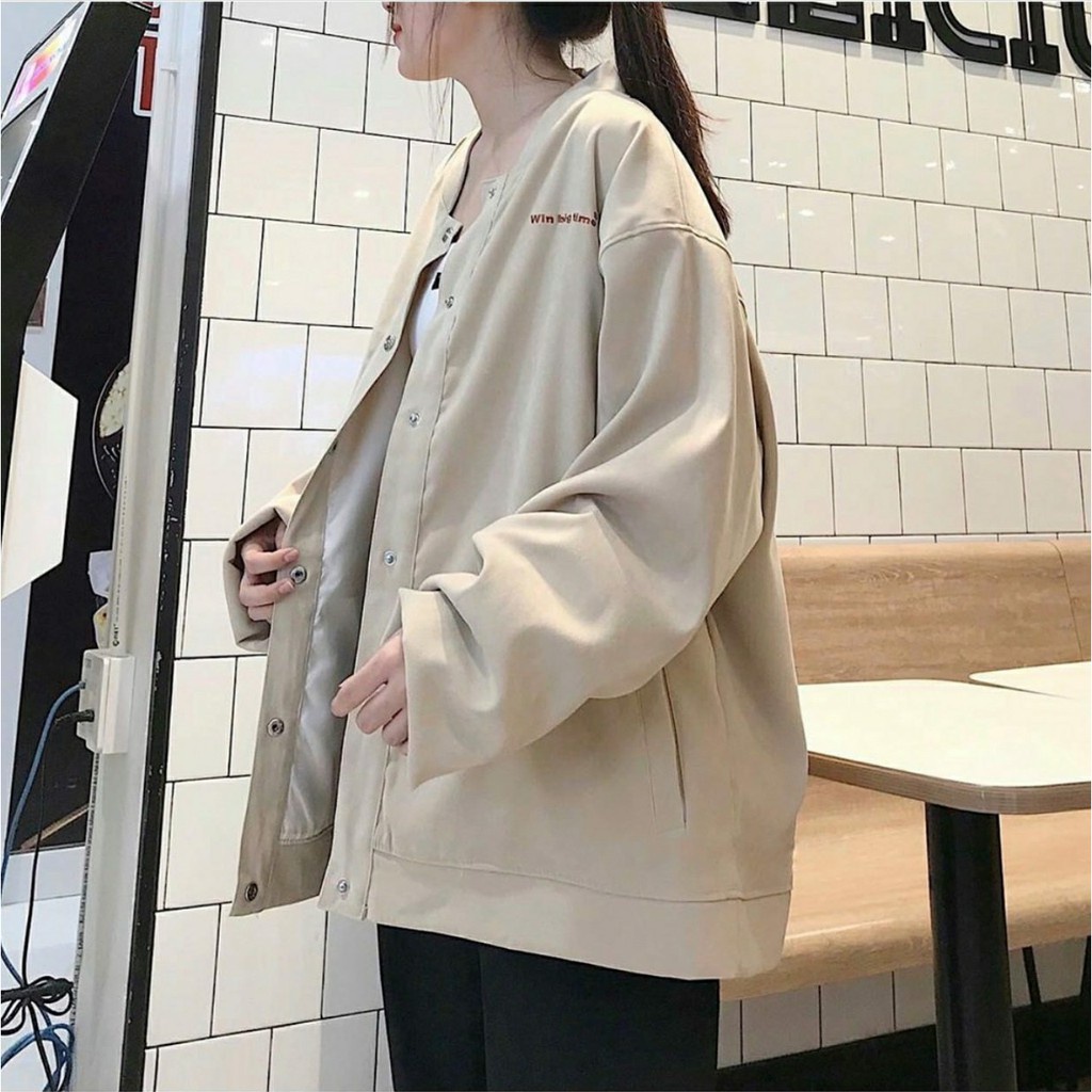 Áo Khoác Kaki WIN BIG TIME Jacket Nam Nữ Unisex Form Rộng Ulzzang