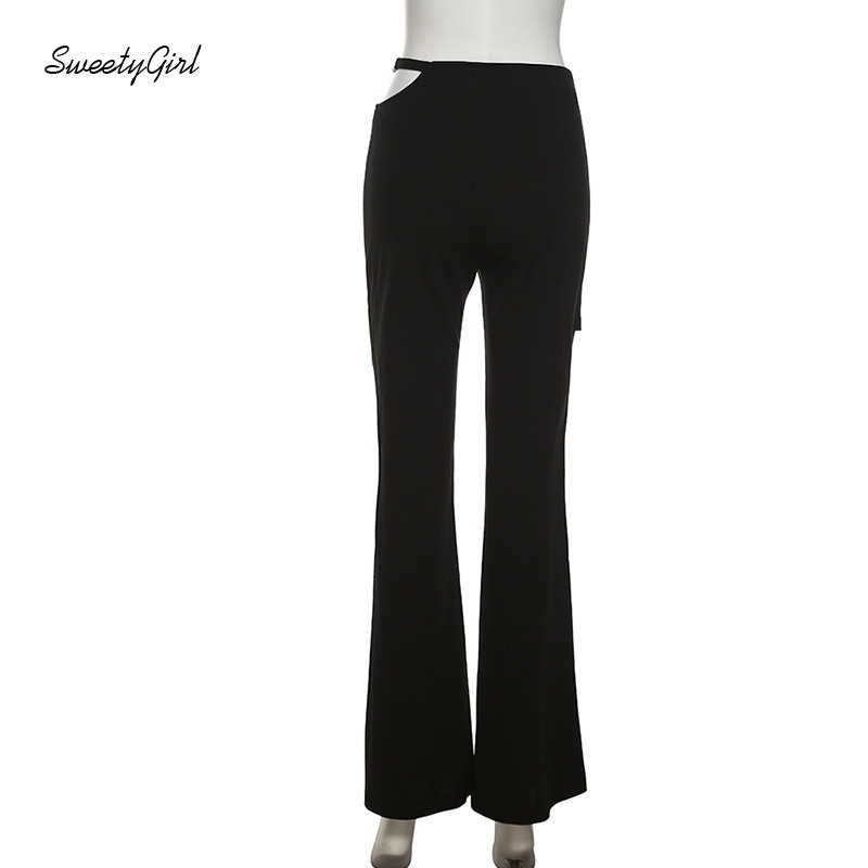 Quần Dài Lưng Cao Màu Đen Trơn Dáng Ôm Thời Trang 2022 Gợi Cảm Cho Nữ