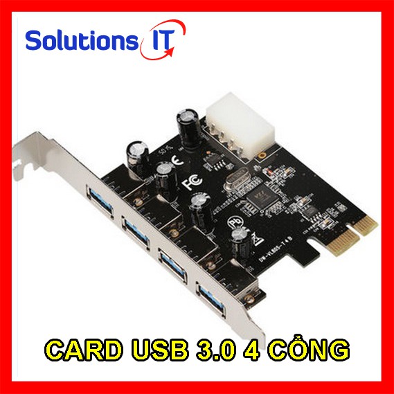 [Mã ELFLASH5 giảm 20K đơn 50K] Card Mở Rộng USB 3.0 Từ Khe PCI E - 1 nguồn Phụ