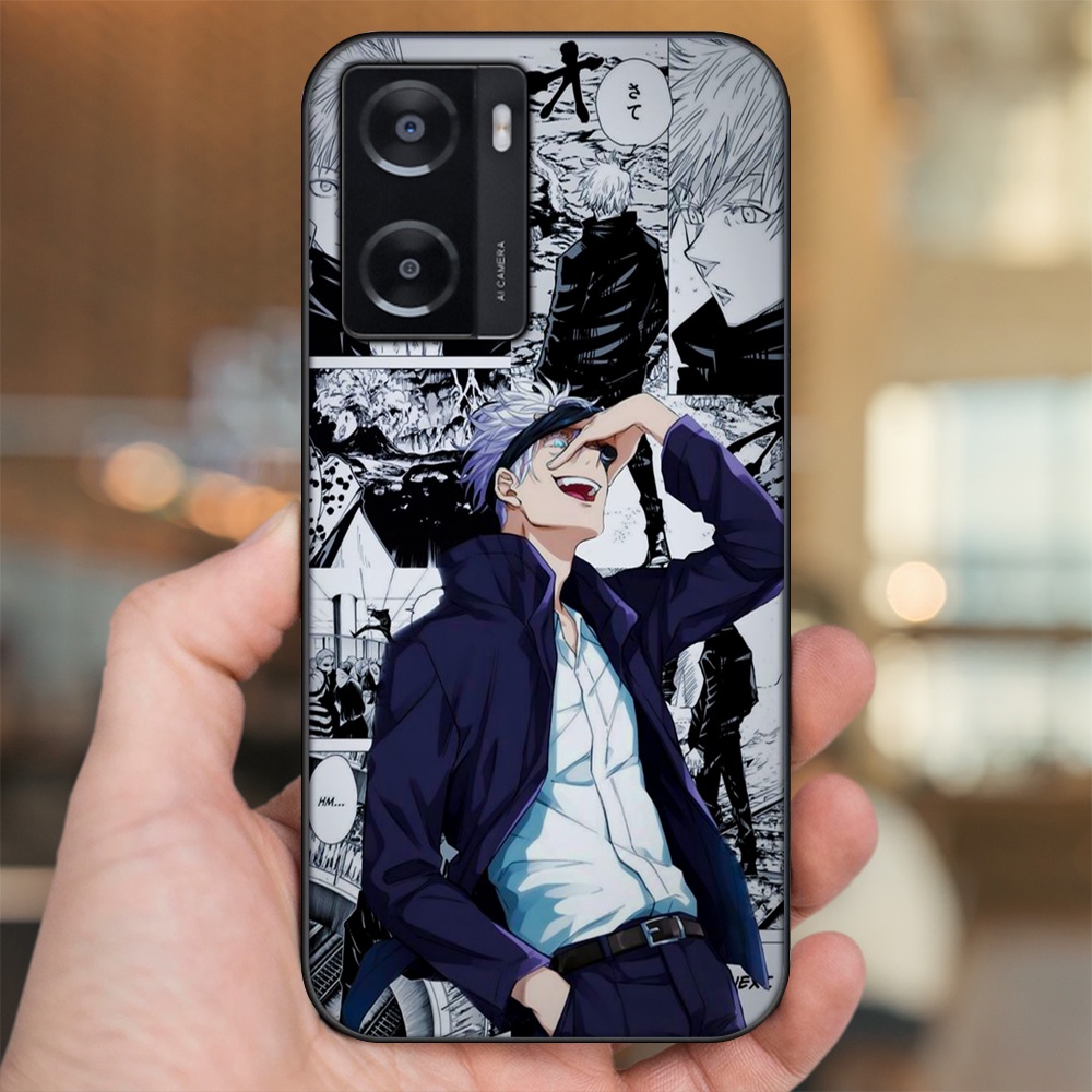 Ốp lưng Oppo A57 4G viền đen in hình Satoru Jujutsu Kaisen