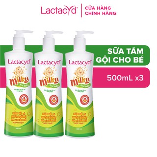 Bộ 3 chai Sữa Tắm Gội Trẻ Em Lactacyd Milky Bảo Vệ