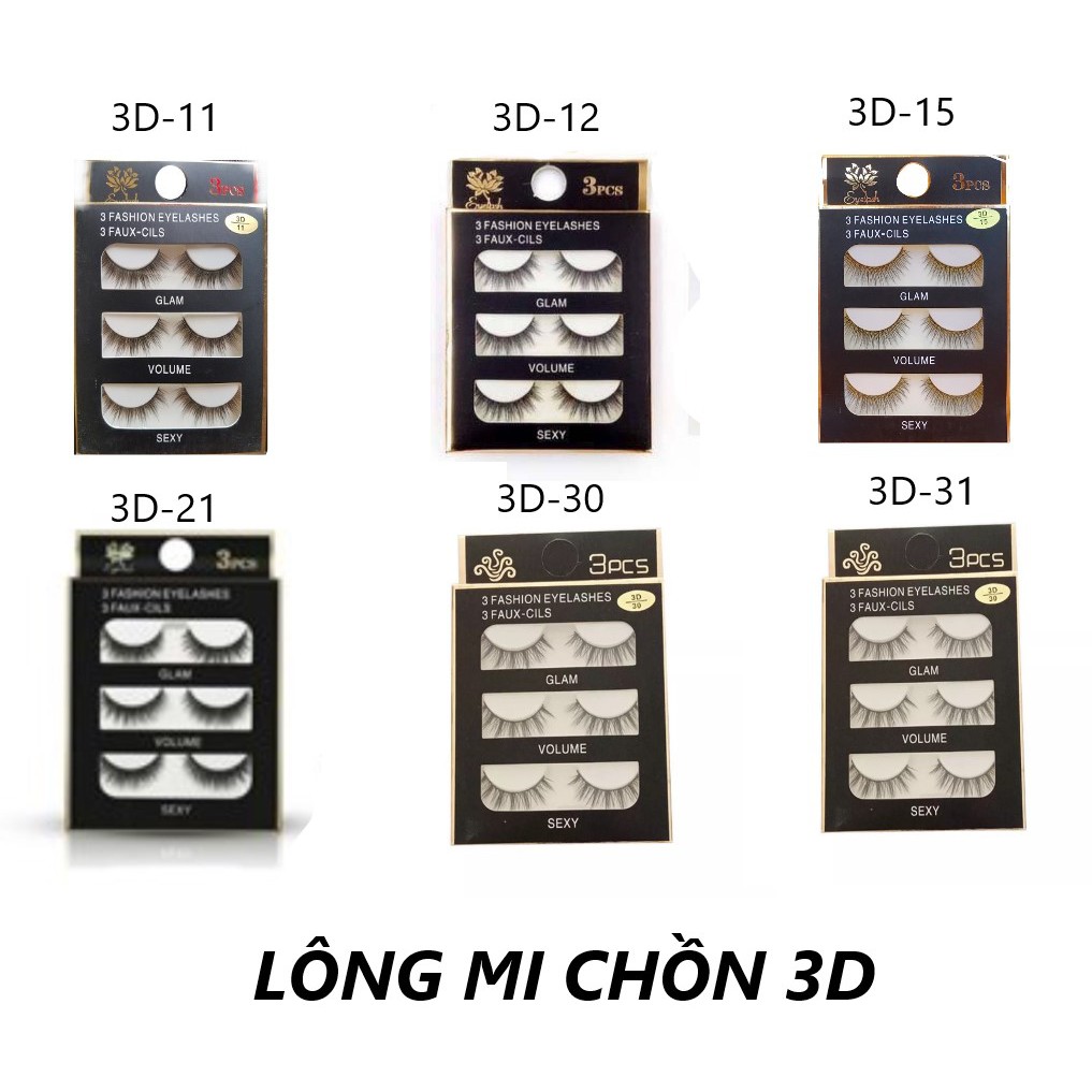 🍀🍀Lông Mi Chồn 3PCS 3 Fashion Eyelashes 3 Faux-Cils