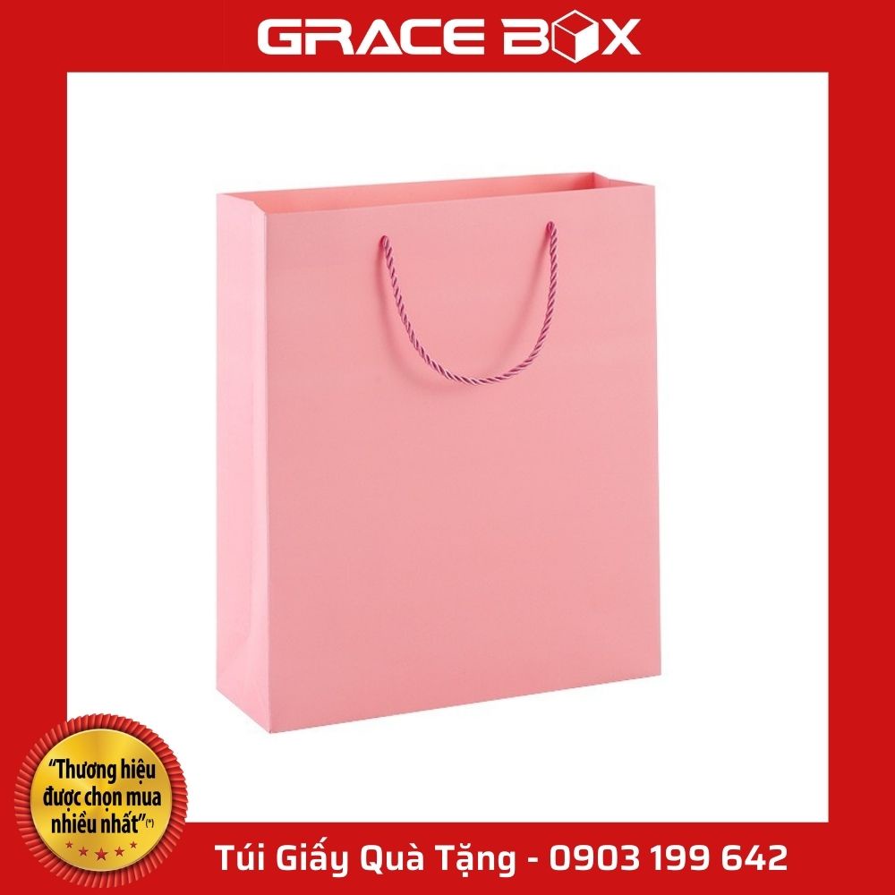 Túi Giấy Quà Tặng Màu Hồng Ngọt Ngào - Hàng Cao Cấp - Siêu Thị Bao Bì Grace Box