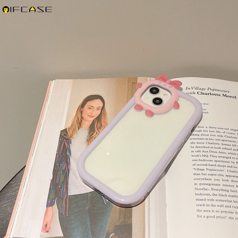 Ốp Điện Thoại Mềm Trong Suốt Chống Sốc Phối Nơ Đơn Giản Dành Cho iPhone 13 12 11 Pro Max