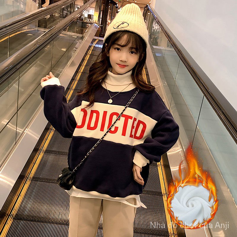 COD Kid's FashionGirl | 5-14 years old Girl's Sweater Autumn And Winter Plus New Version Korean Her