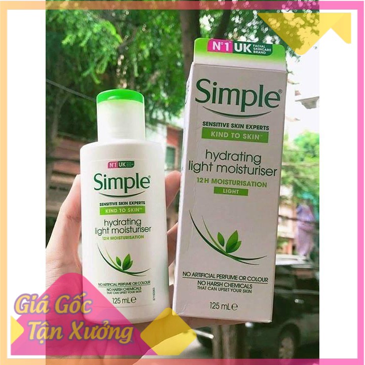 Kem dưỡng ẩm cho da nhạy cảm SIMPLE KIND TO SKIN, da mịn màng, trắng sáng