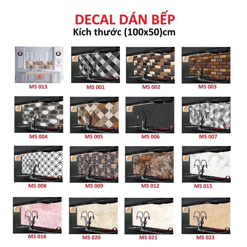Decal dán bếp NGUYÊN TẤM  cm -