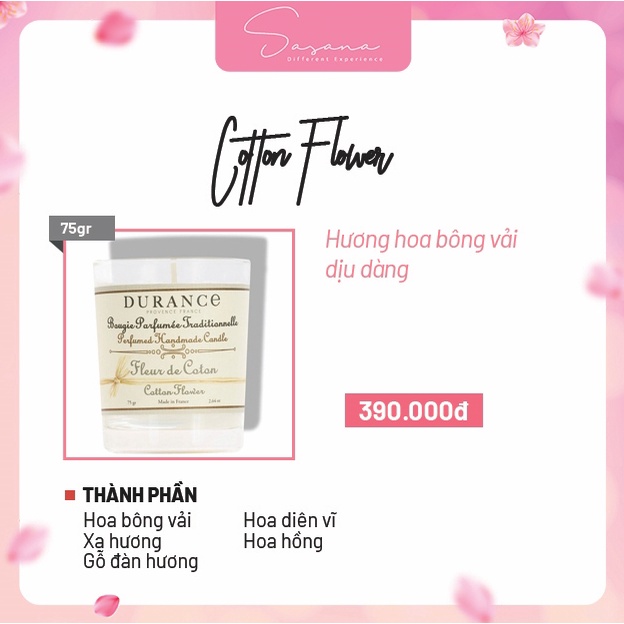 BST nến thơm handmade 75g - Durance giúp thơm phòng, khử mùi,...