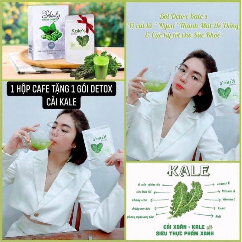 Nấm giảm cân Sbody slim tặng detox cải xoắn dạng viên và cà phê
