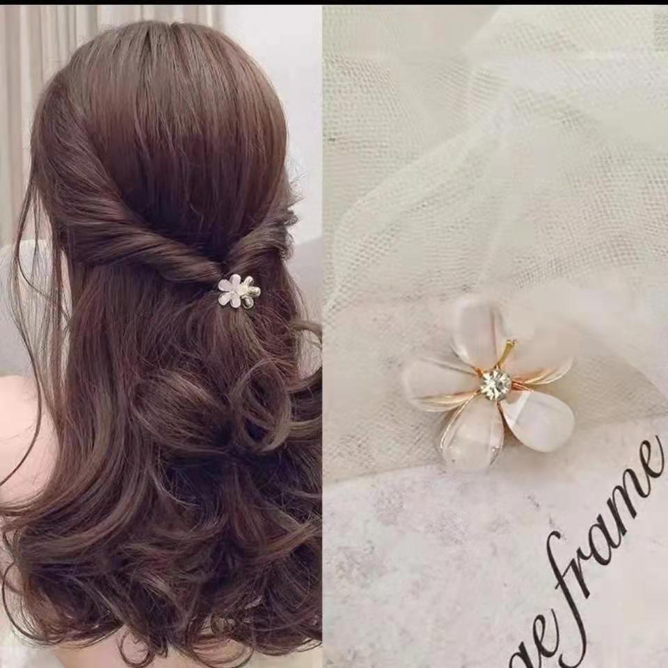 Kẹp Tóc Đính Hoa Pha Lê Nhỏ Phong Cách Hàn Quốc Cho Nữ
