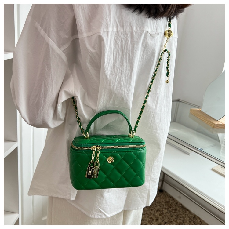 Túi Đeo Chéo Mini Thêu Họa Tiết Kim Cương Phối Dây Đeo Sợi Xích Thời Trang Sang Trọng Cho