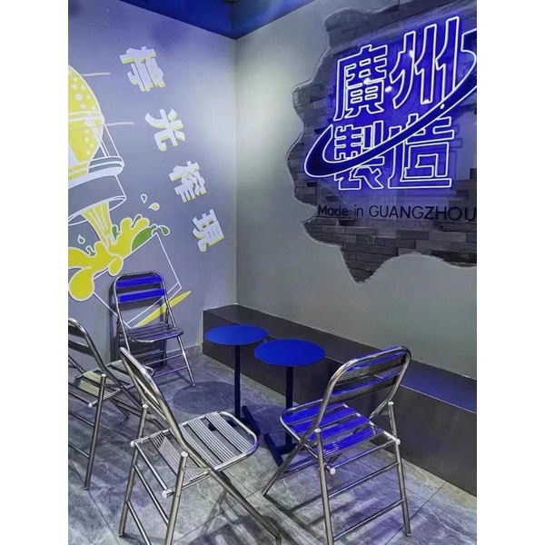 Ghế gấp Inox cao cấp, hiện đại - Coffee Shop