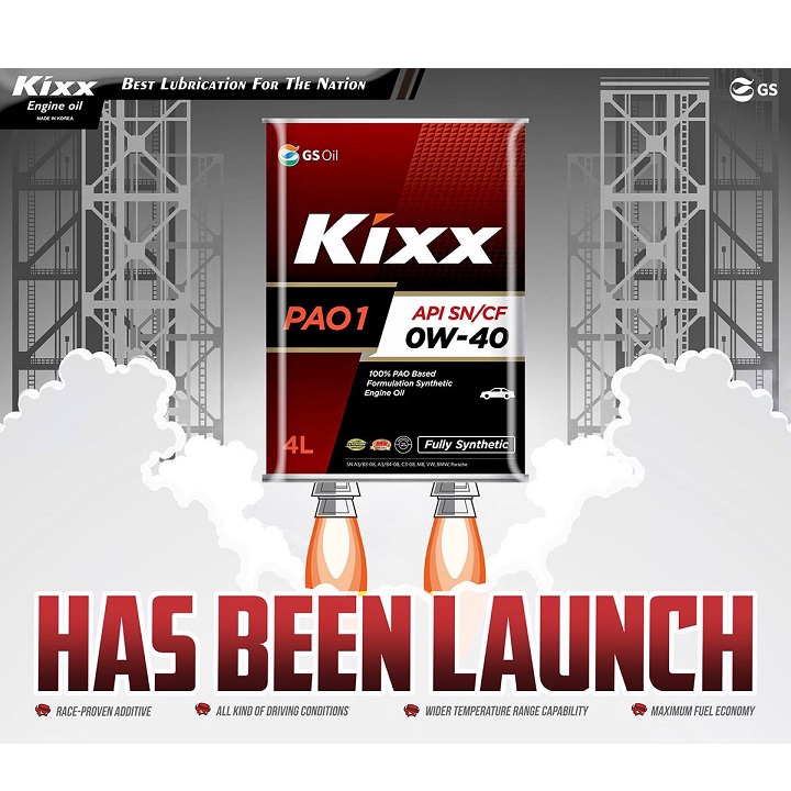 Nhớt KIXX Pao1 API SN 0W-40 4L  | Dành Cho Xe Ô Tô Cao Cấp
