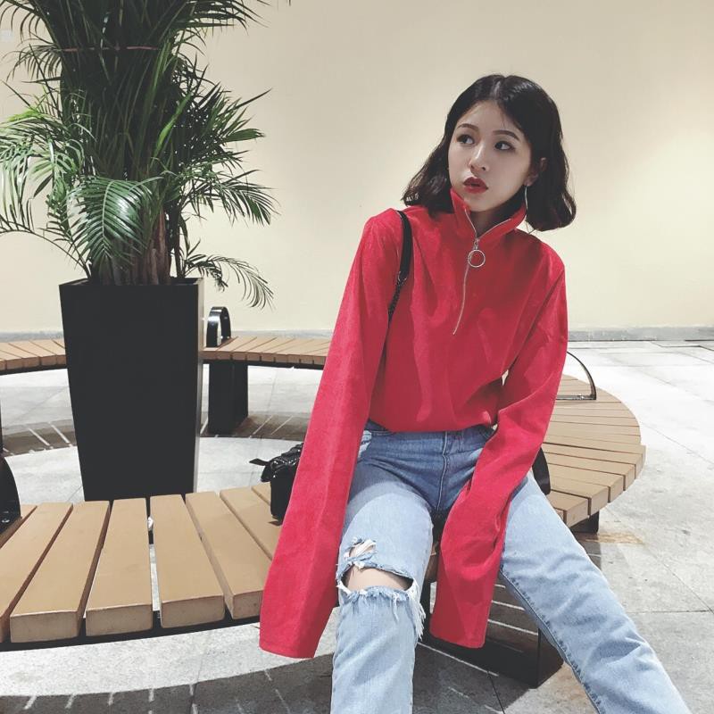 ÁO THUN NỈ DÀI TAY ULZZANG CỰC HỢP MỐT THU ĐÔNG 2018 <3 <3