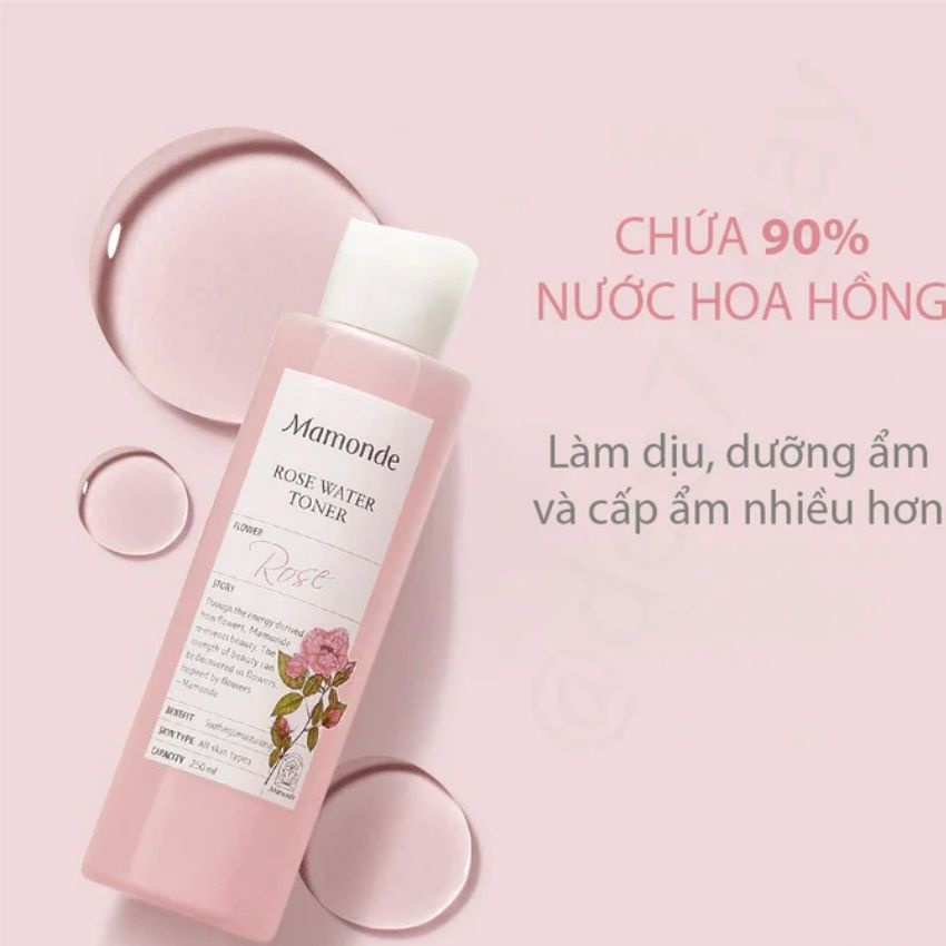 [Hàng Auth] Toner  mamonde diếp cá và hoa hồng, nước cân bằng giá học sinh cho da dầu mụn