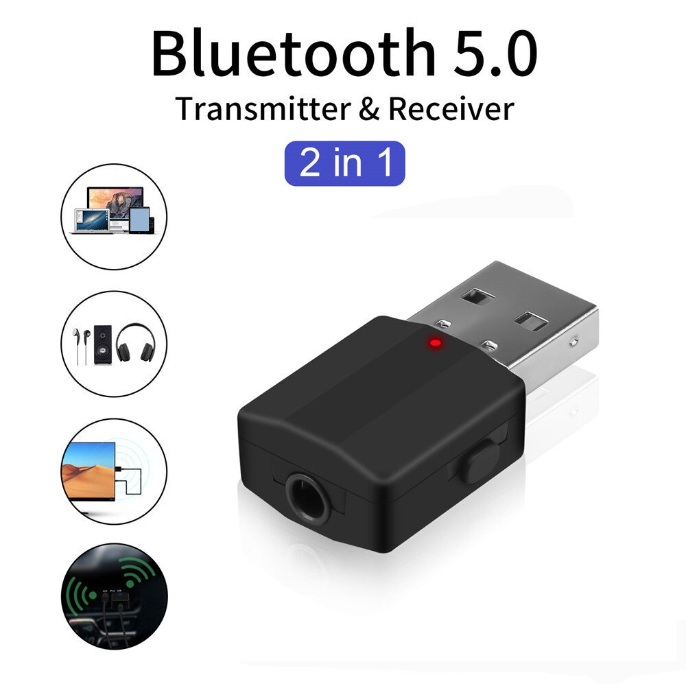 USB Thiết bị thu / phát kết nối tín hiệu Bluetooth 5.0 AUX RCA USB 3.5mm 2 trong 1