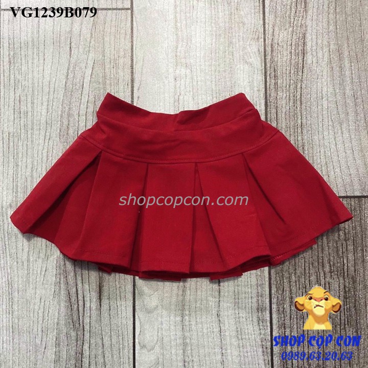 Chân váy xếp ly có quần bên trong cho bé gái từ 20-32kg
