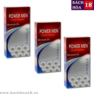 Combo 3 hộp bao cao su powermen ngọc trai