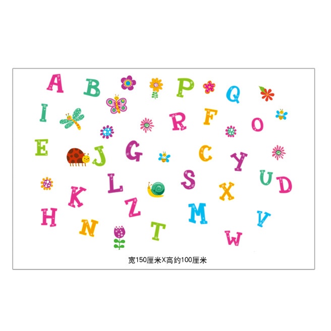 Decal trang trí tường - Bảng chữ cái và những bạn côn trùng