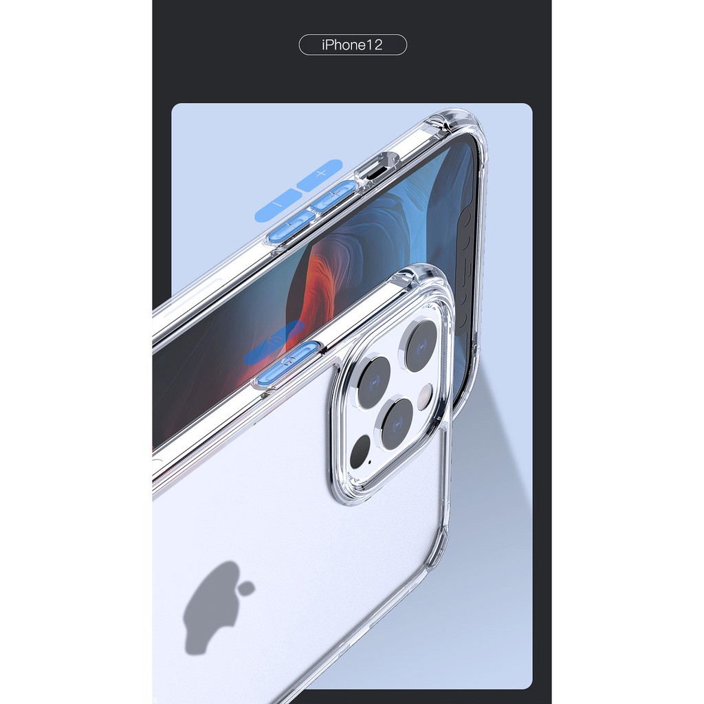 Ốp Lưng dành cho iPhone 12 Mini / 12 &amp; 12 Pro / 12 Pro Max Leeu Design TPU Kính Cường Lực Nhám.
