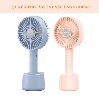 (Order) QUẠT SẠC MINI CẦM TAY 3 TỐC ĐỘ ĐỂ BÀN TIỆN DỤNG YOOBAO (tặng chân đế sạc)