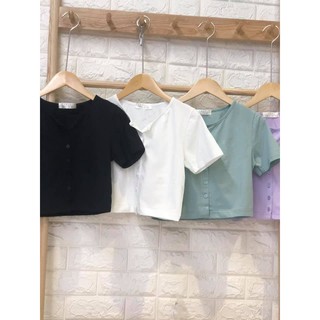 [FREESHIP 50K] ÁO CROPTOP CÚC CÀI NÚT KHUY