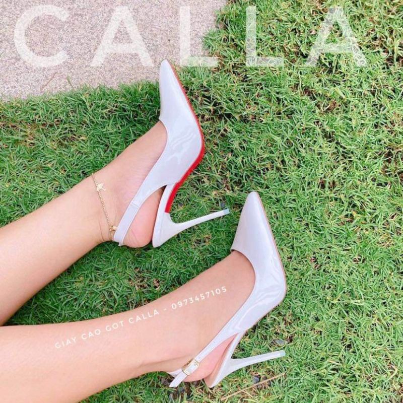 Giày cao gót bít mũi hở gót đủ ba màu 9_10_11_12p