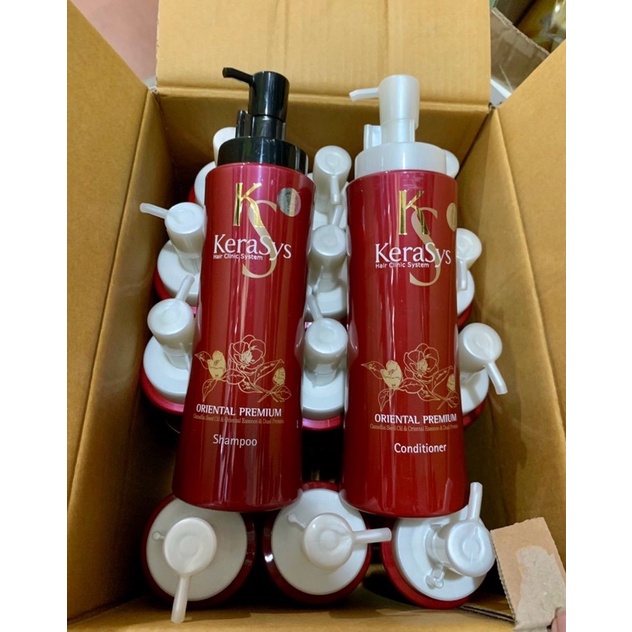 Dầu gội + dầu xả Kerasys dưỡng chất màu đỏ 500ml -HNK Hàn Quốc