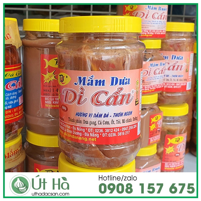 Mắm Dưa Dì Cẩn Hủ 500gr Nổi Tiếng Đà Nẵng Dưa Giòn Ngon Vị Đậm Đà - Út Hà Đặc Sản