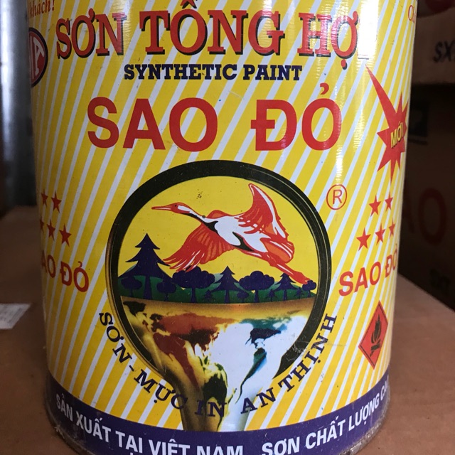 Sơn tổng hợp SAO ĐỎ 0,8kg/hộp các màu