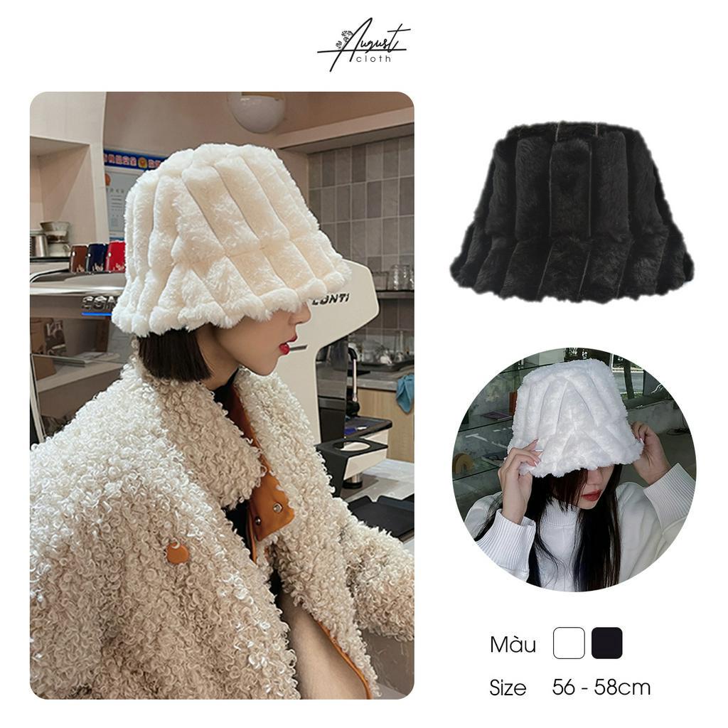 [Augustcloth] Mũ/ nón bucket lông xếp lớp chéo