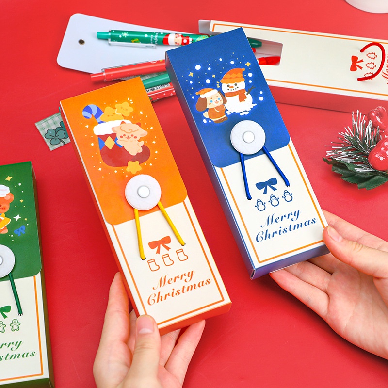 Túi Đựng Bút Bằng Nhựa PP Hình Tháp Giáng Sinh Dễ Thương Cho Bé Ốp