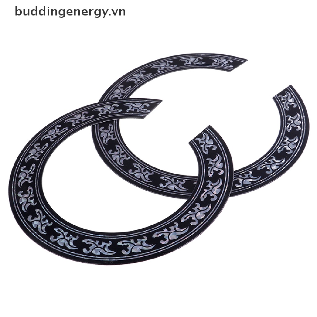 Miếng Dán Lỗ Âm Thanh Hình Hoa Hồng Màu Đen + Bạc Cho Đàn Guitar Cổ Điển Acoustic