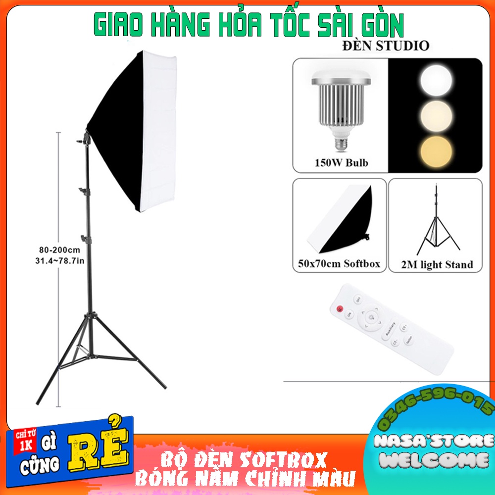 Bộ SOFTBOX+ CHÂN 2M + ĐÈN NẤM ĐIỀU CHỈNH SÁNG MÀU SẮC hỗ trợ ánh sáng chụp ảnh studio, lookbook