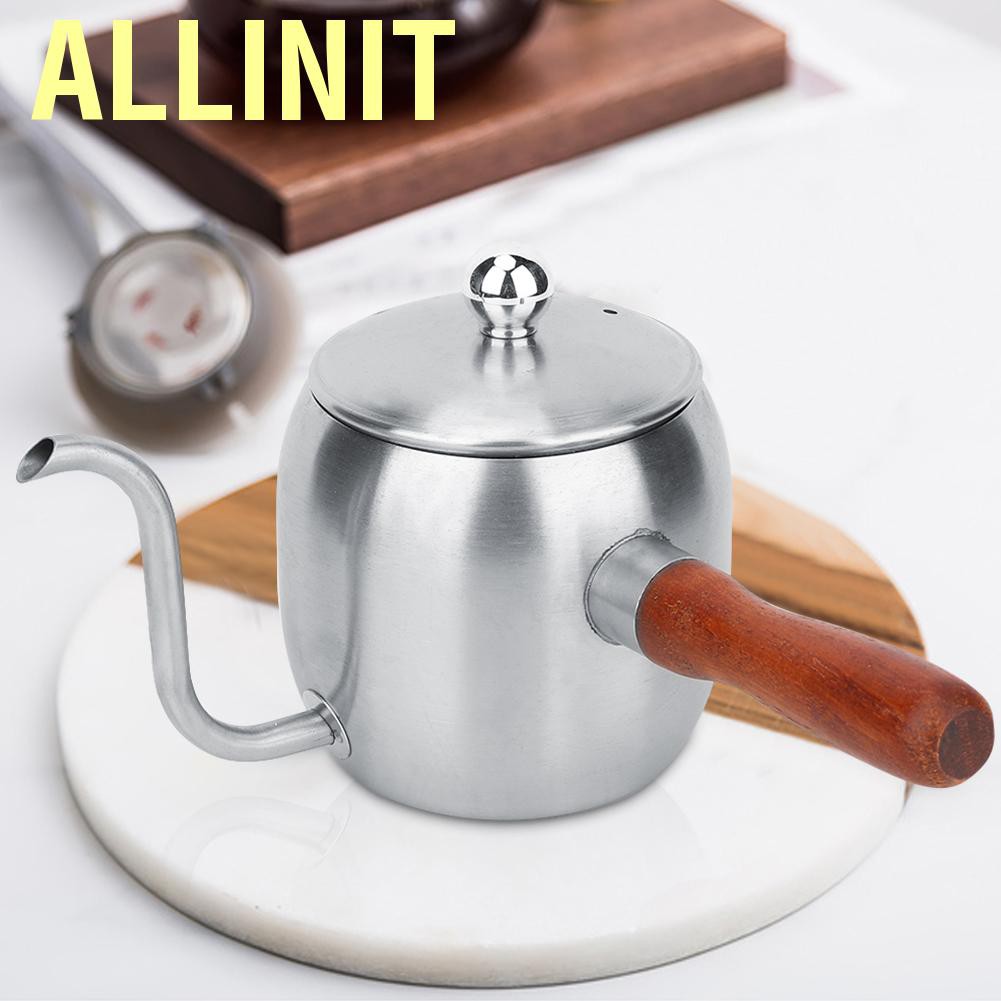 Allinit Household Stainless Steel Coffee Pot Drip Kettle Teapot Long Spout 500ml