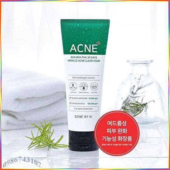 Sữa rửa mặt cho da mụn Some By Mi AHA-BHA-PHA 30 Days Miracle Acne Clear Foam SV